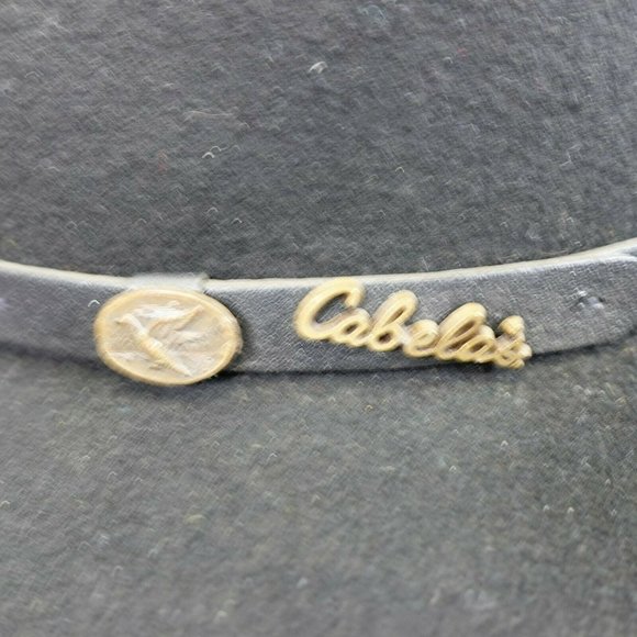 RESISTOL‎ Women Black 100% Wool Fedora Hat XL Strap Gold plated Logo Accent Cozy - Picture 4 of 10